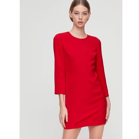 Aritzia Babaton Noah Long-sleeve Sheath Mini Dress Colour Lillooet Size 4 - Picture 1 of 12
